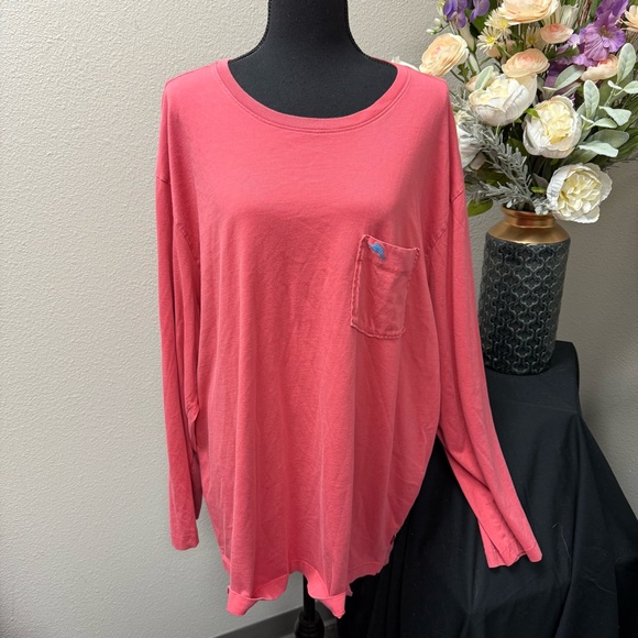 Tommy Bahama Other - Tommy Bahama 2X Coral Pima Cotton Long Sleeve Pocket Tee Shirt Relaxed Fit